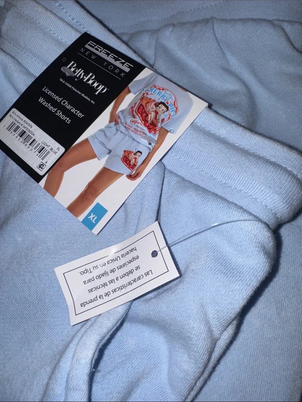 Betty Boop Cherry Pie Freeze New York Drawstring Character Athleisure Shorts NWT